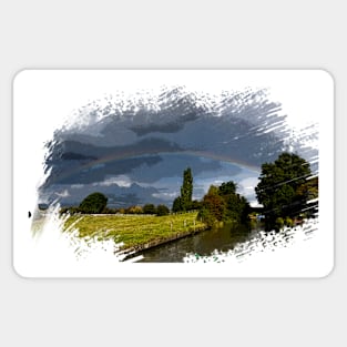 Rainbow over Napton Turn Sticker